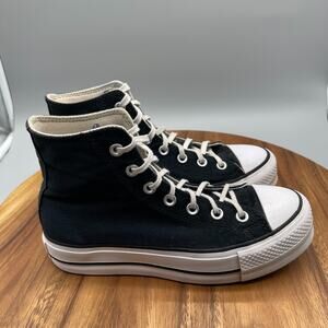 Converse CTAS All Star Lift Shoes Womens 7 Black Canvas Hi Top Platform Sneakers